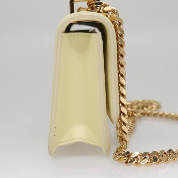 BURBERRY Chain Shoulder Bag Leather Beige Auth 107508 - Picture 5 of 16